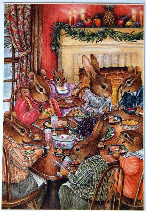 Christmas Dinner Susan Wheeler Bunny Art Art