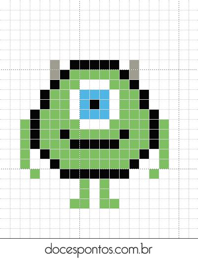 Monstros S A Mike Pixel Art Pattern Pixel Art Perler Bead Art