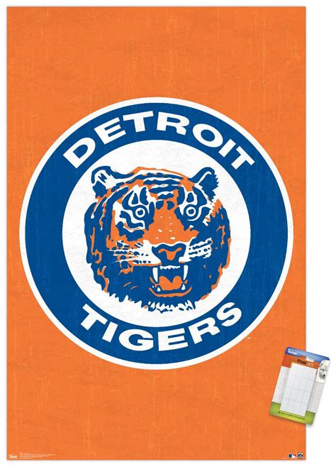 Mlb Detroit Tigers Retro Logo Premium Poster And Poster Mount Bundle