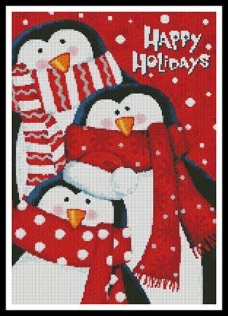 There is a grid made up of tiny squares. Everything Cross Stitch - Happy Holidays