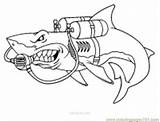 Scuba Coloring Diver Shark Coloringpages101 Printable Getcolorings sketch template