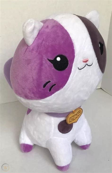 Aphmau Sprinkles Rare Kitty Cat New White With Purple Plushie Youtube