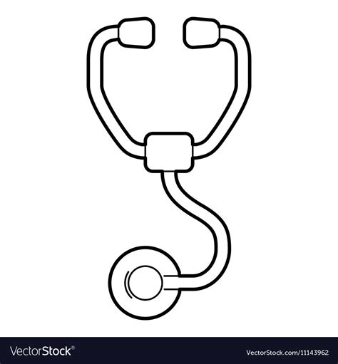 Stethoscope Icon Outline Style Royalty Free Vector Image