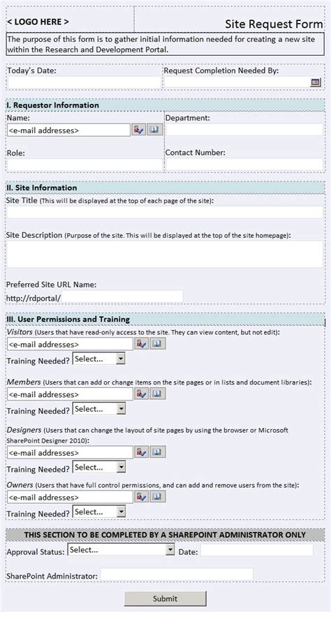 Lone Wolfe Sharepoint Blog Sharepoint Site Request Form Infopath 2010