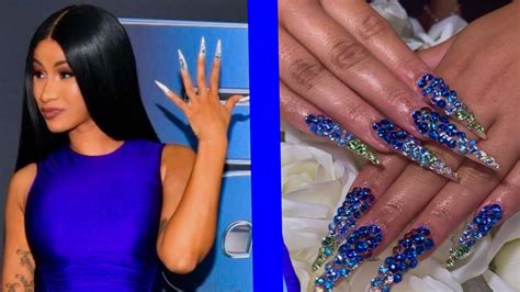 I Wore Cardi Bs 3 Inch Acrylic Nails For 24 Hours Hard Af YouTube