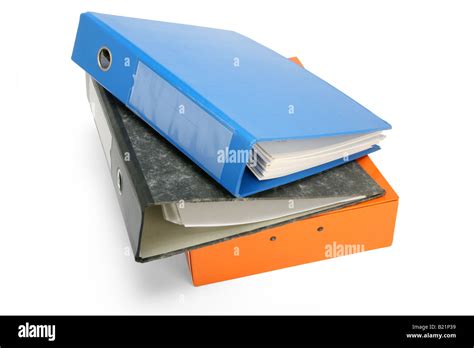 Three Folders On A White Background Stock Photo Alamy