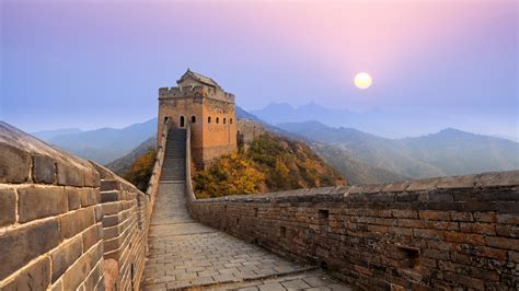 Great Wall Of China Sunrise Wallpapers Hd Wallpapers