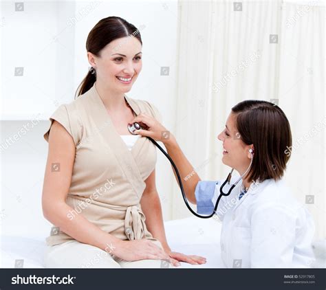 Nice Female Doctor Examining Patient Her Stock Photo 52917805