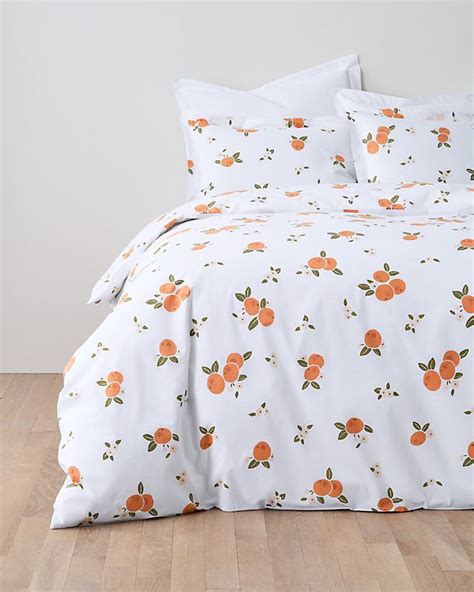 This Sweet Bedding With A Fresh Squeezed Clementine Print Offers A