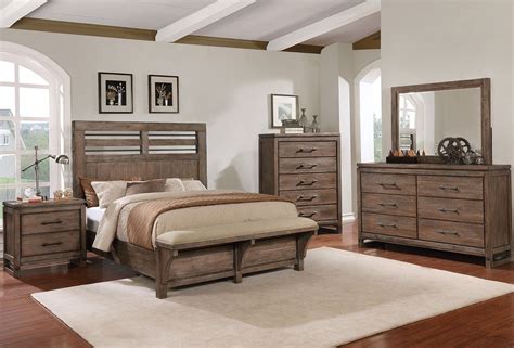 This item has 0 required items. Round Rock Brushed Medium Acacia Panel Bedroom Set from ...