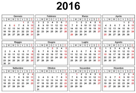 Calendario Calendario 2016