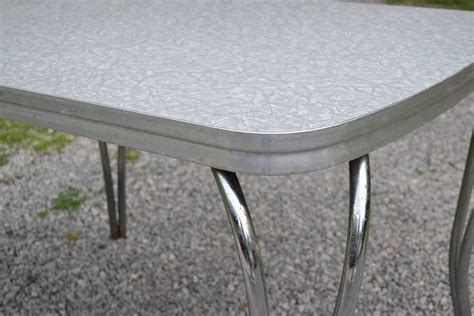 Vintage Formica Kitchen Table Dinette Dining Table Gray Top