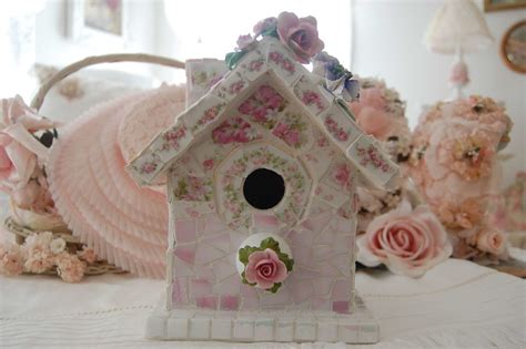 Shabby Roses Mosaic Birdhouse This Is A Large Mosaic Birdh Flickr