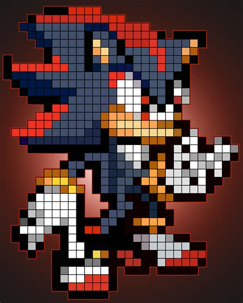 Shadow The Hedgehog Pixel Art By Candy Valentine On Deviantart