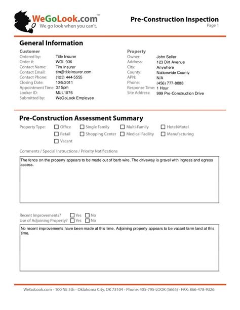 Technical Visit Report Template