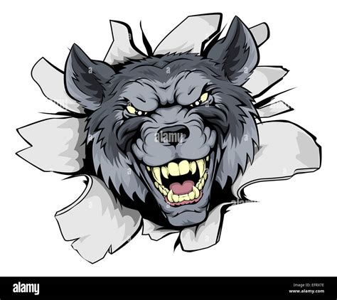 Mean Wolf Cartoon Face