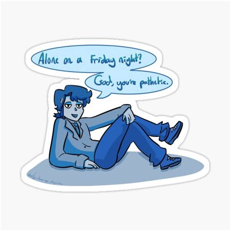 Alone On A Friday Night Sticker For Sale By Zeldorkle Redbubble