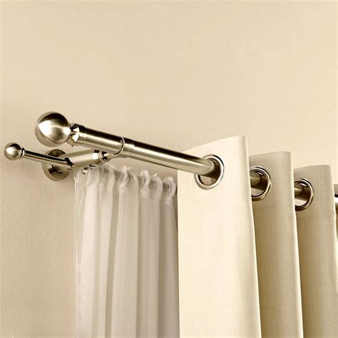 100 Reference Of Double Curtain Rail Bracket Double Rod Curtains Double Curtains Living