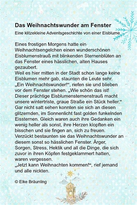 Weihnachtsgeschichten mit tieferem sinn zum nachdenken. Das Weihnachtswunder am Fenster | Weihnachtswunder ...