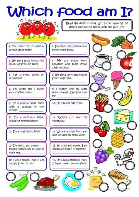 food   vocabulary practice information gap activities