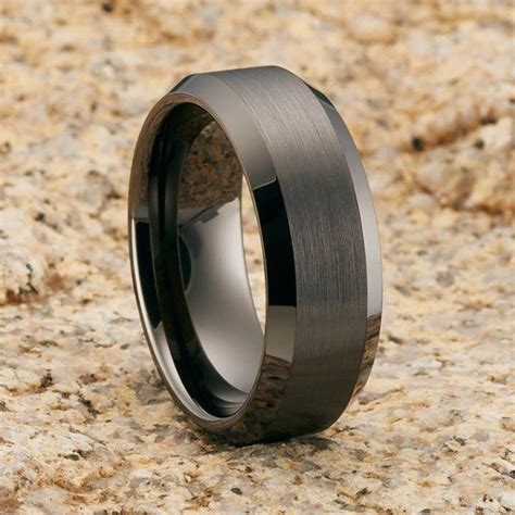 A gallery of beautifully hand engraved wedding bands from a number of engravers from bijoux extraordinaire. Gunmetal Tungsten Wedding Band,Gray Tungsten Ring,Gunmetal ...