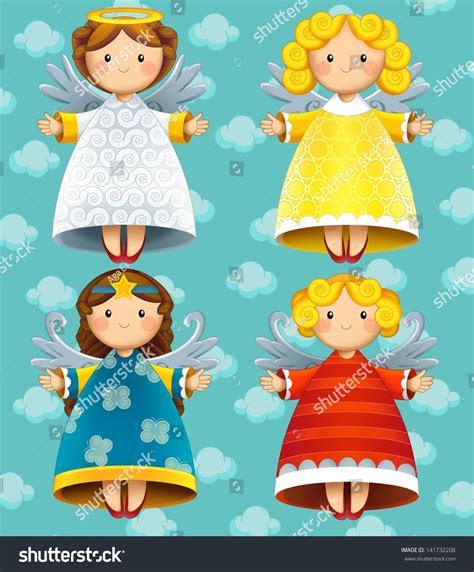 The Christmas Angels Illustration 141732208 Shutterstock