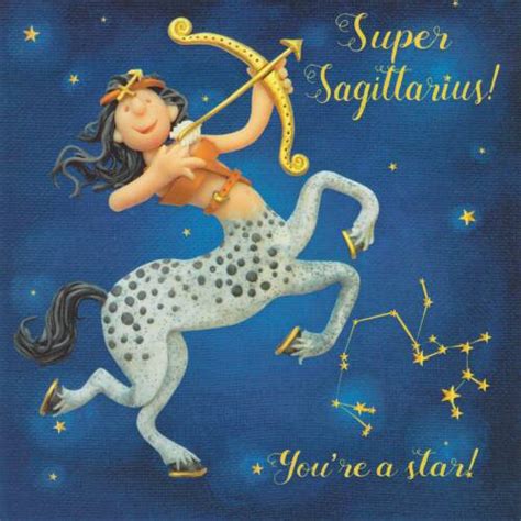 Sagittarius Star Sign Zodiac Birthday Card Written In The Stars