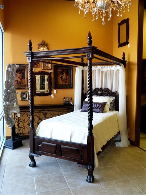 The bedding and bed are not included. Feminine Canopy Bed - Twin Size - Traditional - Canopy ...