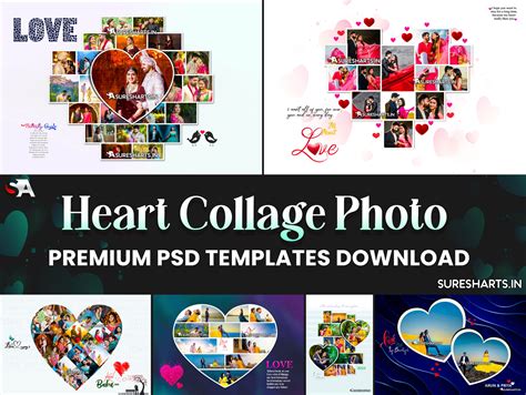 New Heart Collage Creative Psd Templates Psdstore