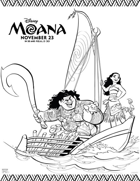 Moana is a great friend of the ocean. Free Printable Moana Coloring Pages