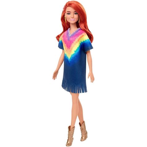 Mattel Barbie Fashionistas Doll Num 141 With Long Red Hair Wearing Tie