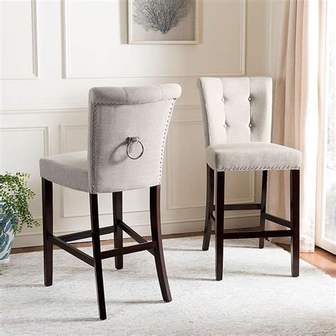 Safavieh Taylor Bar Stool In Light Grey Set Of 2 Bed Bath And Beyond