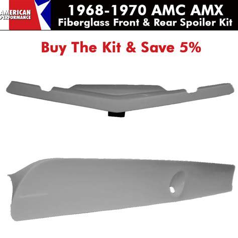 Fiberglass Group 19 Front And 71 74 Javelin Amx Style Rear Spoiler Kit