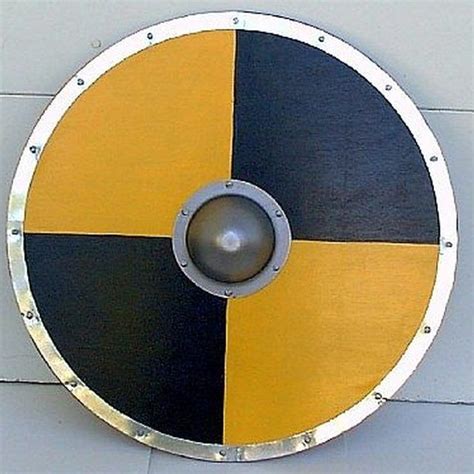 Viking shield with valknut steel boss umbo black suede leather edge | ebay. How to Build a Wagon | Viking shield, Viking shield design, Viking armor