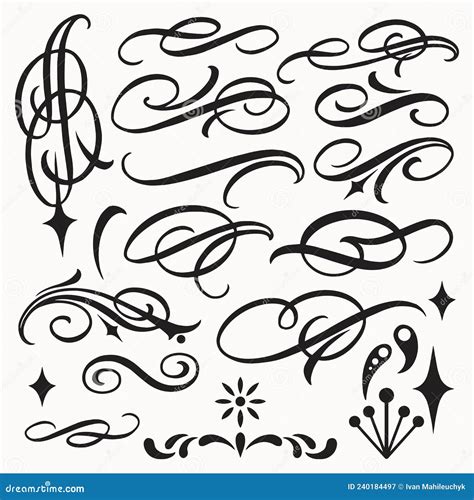 Swirl Elements For Handwritten Design Stock Vector Illustration Of