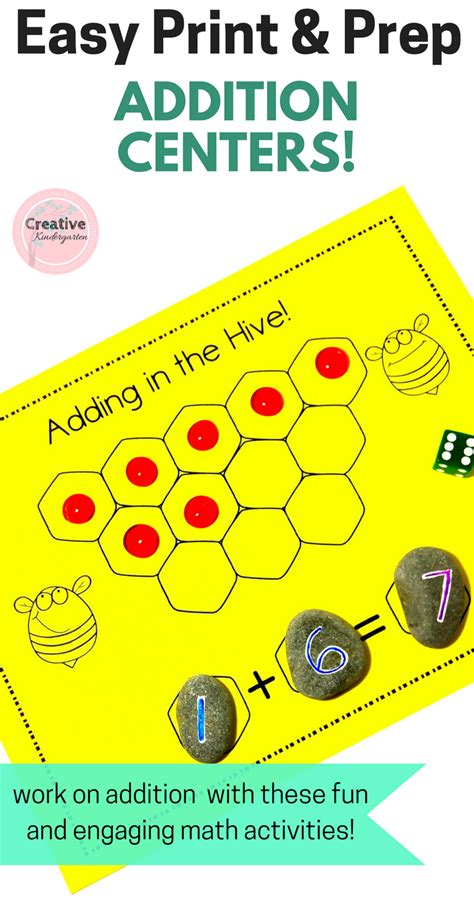 Addition Math Centers Easy Print And Prep Kindergarten Activities