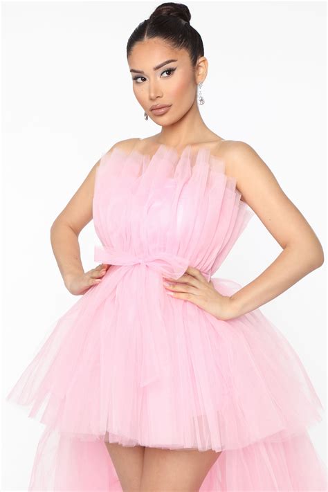 Exclusive After Party Tulle Maxi Dress Pink Fashion Nova