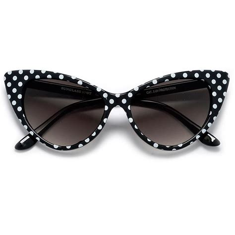 50s Inspired Polka Dot Cat Eye High Fashion Sunglasses Fashion