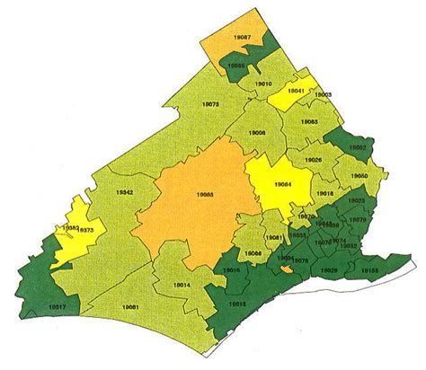 Delaware County Zip Code Map Map Vector