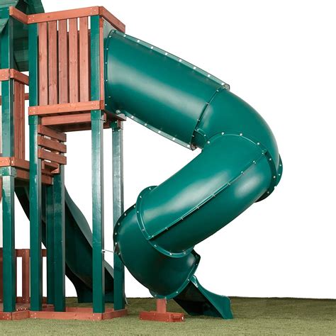 Swing N Slide Green Plastic Turbo Tube Slide For Backyard Swing Sets