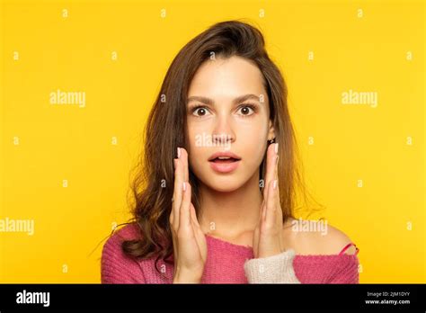 Surprised Startled Amazed Woman Gasping Emotion Stock Photo Alamy