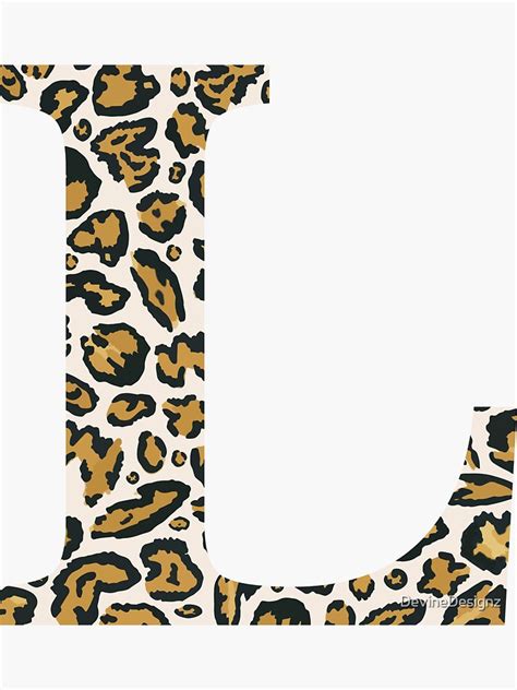 Letter L Cheetah Leopard Print Sticker For Sale By Devinedesignz
