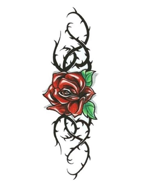 Rose With Black Thorny Vines Tattoo 480×622 Thorn Tattoo Rose