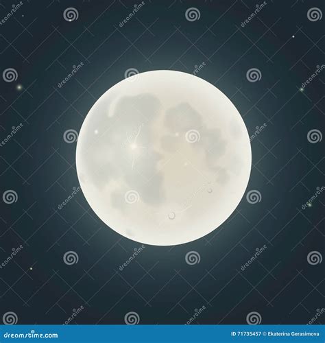 Realistic Moon Vector Illustration Stock Vector Illustration Of