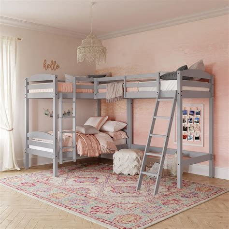 Better Homes And Gardens Leighton Triple Bunk Bed Twin Size Gray