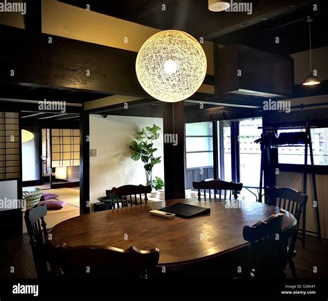 Japanese Style Dining Room Stock Photo Alamy