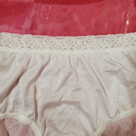 vtg sheer panties shiny silky nylon gusset w lace size 6 sissy sexy granny panty ebay