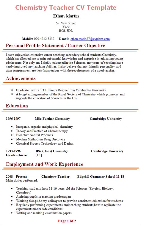 Review this english as a second language teacher cover letter sample which includes all the right sections and information that should be included in any strong cover letter. Teacher Cv Template - Collection - Letter Templates