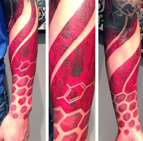 You can use red ink combined with orange to shade in lovely floral designs. 70 Red Ink Tattoo Designs For Men - Masculine Ink Ideas
