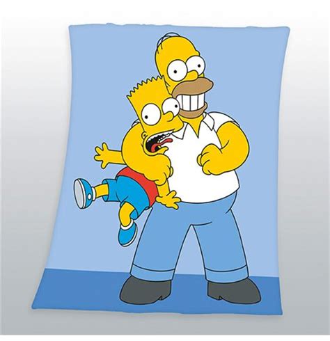 Buy Official Simpsons Fleece Blanket Homer And Bart 125 X 150 Cm